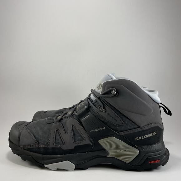 Salomon X Ultra Mid 04 Hiking Boots Womens Size 11 Gray Waterproof GTX Goretex - Picture 3 of 13